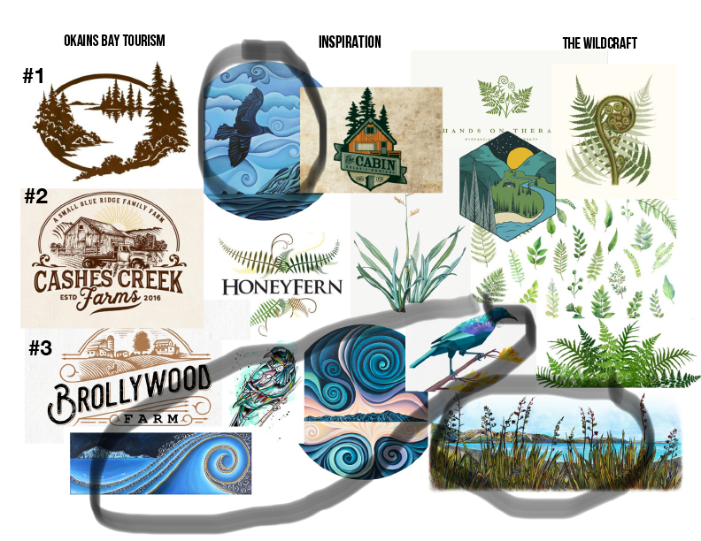 Mood board/inspiration for the logo